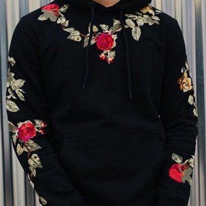 Embroidered Roses Sweatshirt